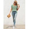 imageATHMILE T Shirts Short Sleeve V Neck Tees for Women Fashion Tops Trendy Lightweight Casual Summer Outfits Clothes 2026 BeachLightgreen