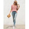 imageATHMILE T Shirts Short Sleeve V Neck Tees for Women Fashion Tops Trendy Lightweight Casual Summer Outfits Clothes 2026 BeachLightpink
