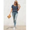 imageATHMILE T Shirts Short Sleeve V Neck Tees for Women Fashion Tops Trendy Lightweight Casual Summer Outfits Clothes 2026 BeachNavy
