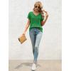 imageATHMILE T Shirts Short Sleeve V Neck Tees for Women Fashion Tops Trendy Lightweight Casual Summer Outfits Clothes 2026 BeachSan Pa Green