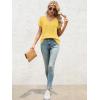imageATHMILE T Shirts Short Sleeve V Neck Tees for Women Fashion Tops Trendy Lightweight Casual Summer Outfits Clothes 2026 BeachYellow