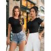 imageATHMILE Tank Top Body Suits Women Sexy Crew Neck Racerback Halter Ribbed Sleeveless Bodysuit for Women0black