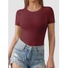 imageATHMILE Tank Top Body Suits Women Sexy Crew Neck Racerback Halter Ribbed Sleeveless Bodysuit for Women0burgundy