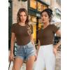 imageATHMILE Tank Top Body Suits Women Sexy Crew Neck Racerback Halter Ribbed Sleeveless Bodysuit for Women0coffee