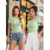 imageATHMILE Tank Top Body Suits Women Sexy Crew Neck Racerback Halter Ribbed Sleeveless Bodysuit for Women0mint Green