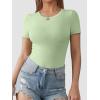 imageATHMILE Tank Top Body Suits Women Sexy Crew Neck Racerback Halter Ribbed Sleeveless Bodysuit for Women0mint Green