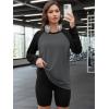 imageATHMILE Women Oversized Long Sleeve Shirt 2026 Fall Winter Casual Basics Top Loose Fit Tee Fashion Cute ClothesGrey Black