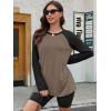 imageATHMILE Women Oversized Long Sleeve Shirt 2026 Fall Winter Casual Basics Top Loose Fit Tee Fashion Cute ClothesMocha Black