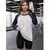 imageATHMILE Women Oversized Long Sleeve Shirt 2026 Fall Winter Casual Basics Top Loose Fit Tee Fashion Cute ClothesWhite Navy