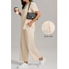 imageATHMILE Womens 2 Piece Lounge Set Fashion Travel Outfits Summer Beach Vacation Tracksuit Comfy Wide Leg Airport LoungewearApricot