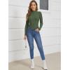 imageATHMILE Womens 2026 Fall Long Sleeve Pullover Ribbed Knit Sweater Low Mock Neck Slim Fit Basic Casual Tee TopsArmy Green