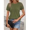 imageATHMILE Womens Blouses Short Sleeve Tops Spring Summer Fall Work Dressy Casual Business Date Outfits Lace Shirts 2026Armygreen