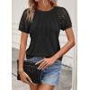 imageATHMILE Womens Blouses Short Sleeve Tops Spring Summer Fall Work Dressy Casual Business Date Outfits Lace Shirts 2026Black