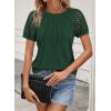 imageATHMILE Womens Blouses Short Sleeve Tops Spring Summer Fall Work Dressy Casual Business Date Outfits Lace Shirts 2026Dark Green