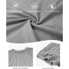 imageATHMILE Womens Blouses Short Sleeve Tops Spring Summer Fall Work Dressy Casual Business Date Outfits Lace Shirts 2026Grey