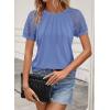 imageATHMILE Womens Blouses Short Sleeve Tops Spring Summer Fall Work Dressy Casual Business Date Outfits Lace Shirts 2026Lightblue