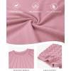 imageATHMILE Womens Blouses Short Sleeve Tops Spring Summer Fall Work Dressy Casual Business Date Outfits Lace Shirts 2026Pink