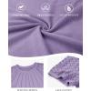 imageATHMILE Womens Blouses Short Sleeve Tops Spring Summer Fall Work Dressy Casual Business Date Outfits Lace Shirts 2026Purple