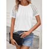 imageATHMILE Womens Blouses Short Sleeve Tops Spring Summer Fall Work Dressy Casual Business Date Outfits Lace Shirts 2026White