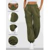 imageATHMILE Womens Cargo Sweatpants Oversized Fleece Joggers Fall Fashion Outfits Y2k Clothes 2026 with PocketsArmygreen
