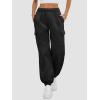 imageATHMILE Womens Cargo Sweatpants Oversized Fleece Joggers Fall Fashion Outfits Y2k Clothes 2026 with PocketsBlack