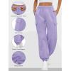 imageATHMILE Womens Cargo Sweatpants Oversized Fleece Joggers Fall Fashion Outfits Y2k Clothes 2026 with PocketsPurple