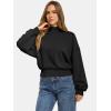 imageATHMILE Womens Cropped Sweatshirts Oversized Turtleneck Long Sleeve Tops 2026 Spring Winter Loose Pullover Teen Girls ClothesBlack