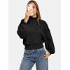 imageATHMILE Womens Cropped Sweatshirts Oversized Turtleneck Long Sleeve Tops 2026 Spring Winter Loose Pullover Teen Girls ClothesBlack