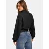 imageATHMILE Womens Cropped Sweatshirts Oversized Turtleneck Long Sleeve Tops 2026 Spring Winter Loose Pullover Teen Girls ClothesBlack