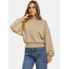 imageATHMILE Womens Cropped Sweatshirts Oversized Turtleneck Long Sleeve Tops 2026 Spring Winter Loose Pullover Teen Girls ClothesCoffeegrey