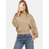 imageATHMILE Womens Cropped Sweatshirts Oversized Turtleneck Long Sleeve Tops 2026 Spring Winter Loose Pullover Teen Girls ClothesCoffeegrey