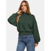 imageATHMILE Womens Cropped Sweatshirts Oversized Turtleneck Long Sleeve Tops 2026 Spring Winter Loose Pullover Teen Girls ClothesDark Green