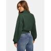 imageATHMILE Womens Cropped Sweatshirts Oversized Turtleneck Long Sleeve Tops 2026 Spring Winter Loose Pullover Teen Girls ClothesDark Green