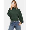 imageATHMILE Womens Cropped Sweatshirts Oversized Turtleneck Long Sleeve Tops 2026 Spring Winter Loose Pullover Teen Girls ClothesDark Green