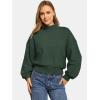 imageATHMILE Womens Cropped Sweatshirts Oversized Turtleneck Long Sleeve Tops 2026 Spring Winter Loose Pullover Teen Girls ClothesDark Green
