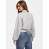 imageATHMILE Womens Cropped Sweatshirts Oversized Turtleneck Long Sleeve Tops 2026 Spring Winter Loose Pullover Teen Girls ClothesGrey