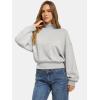 imageATHMILE Womens Cropped Sweatshirts Oversized Turtleneck Long Sleeve Tops 2026 Spring Winter Loose Pullover Teen Girls ClothesGrey