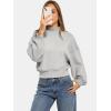 imageATHMILE Womens Cropped Sweatshirts Oversized Turtleneck Long Sleeve Tops 2026 Spring Winter Loose Pullover Teen Girls ClothesGrey