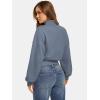 imageATHMILE Womens Cropped Sweatshirts Oversized Turtleneck Long Sleeve Tops 2026 Spring Winter Loose Pullover Teen Girls ClothesGrey Blue