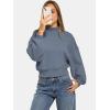 imageATHMILE Womens Cropped Sweatshirts Oversized Turtleneck Long Sleeve Tops 2026 Spring Winter Loose Pullover Teen Girls ClothesGrey Blue