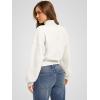 imageATHMILE Womens Cropped Sweatshirts Oversized Turtleneck Long Sleeve Tops 2026 Spring Winter Loose Pullover Teen Girls ClothesWhite