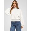 imageATHMILE Womens Cropped Sweatshirts Oversized Turtleneck Long Sleeve Tops 2026 Spring Winter Loose Pullover Teen Girls ClothesWhite