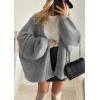 imageATHMILE Womens Fall Oversized Cardigan Sweaters Long Lantern Sleeve Knit Open Front Lightweight Winter Fashion Clothes 2026Gray