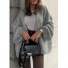 imageATHMILE Womens Fall Oversized Cardigan Sweaters Long Lantern Sleeve Knit Open Front Lightweight Winter Fashion Clothes 2026Gray