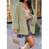 imageATHMILE Womens Fall Oversized Cardigan Sweaters Long Lantern Sleeve Knit Open Front Lightweight Winter Fashion Clothes 2026Light Gray Green