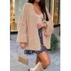 imageATHMILE Womens Fall Oversized Cardigan Sweaters Long Lantern Sleeve Knit Open Front Lightweight Winter Fashion Clothes 2026Light Pink