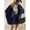 imageATHMILE Womens Fall Oversized Cardigan Sweaters Long Lantern Sleeve Knit Open Front Lightweight Winter Fashion Clothes 2026Navy Blue