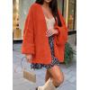 imageATHMILE Womens Fall Oversized Cardigan Sweaters Long Lantern Sleeve Knit Open Front Lightweight Winter Fashion Clothes 2026Orange