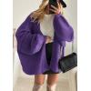 imageATHMILE Womens Fall Oversized Cardigan Sweaters Long Lantern Sleeve Knit Open Front Lightweight Winter Fashion Clothes 2026Purple