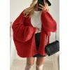 imageATHMILE Womens Fall Oversized Cardigan Sweaters Long Lantern Sleeve Knit Open Front Lightweight Winter Fashion Clothes 2026Red